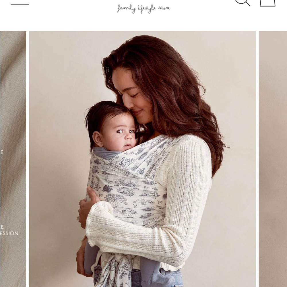 solly baby Cream and Gray Toile Wrap Sling
